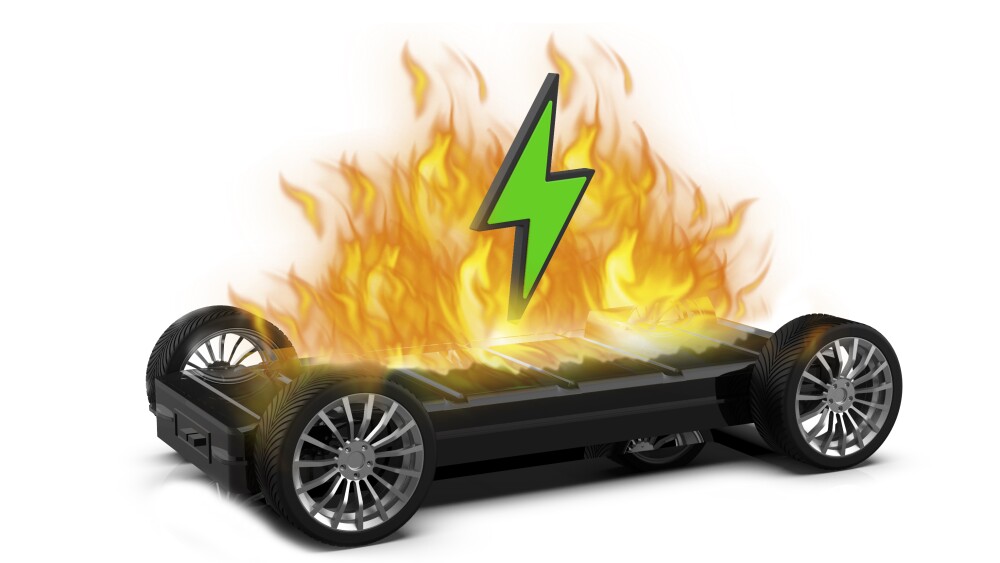 EV battery on fire