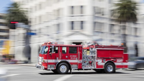 Fire Engine Rushing in Los Angeles